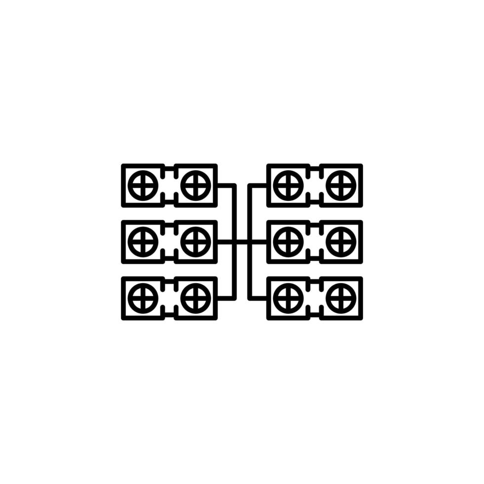 gpu, block, farm vector icon illustration