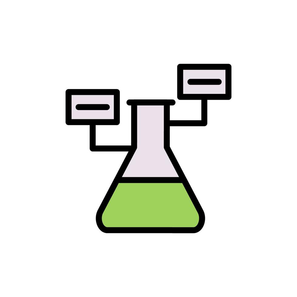 Flask, analysis vector icon illustration