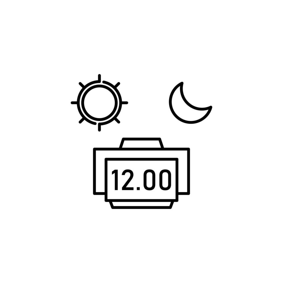Time management, clock, day, hour, night, time vector icon illustration