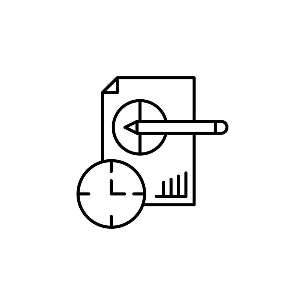 Time management, analysis, analytic, data, management, time vector icon illustration