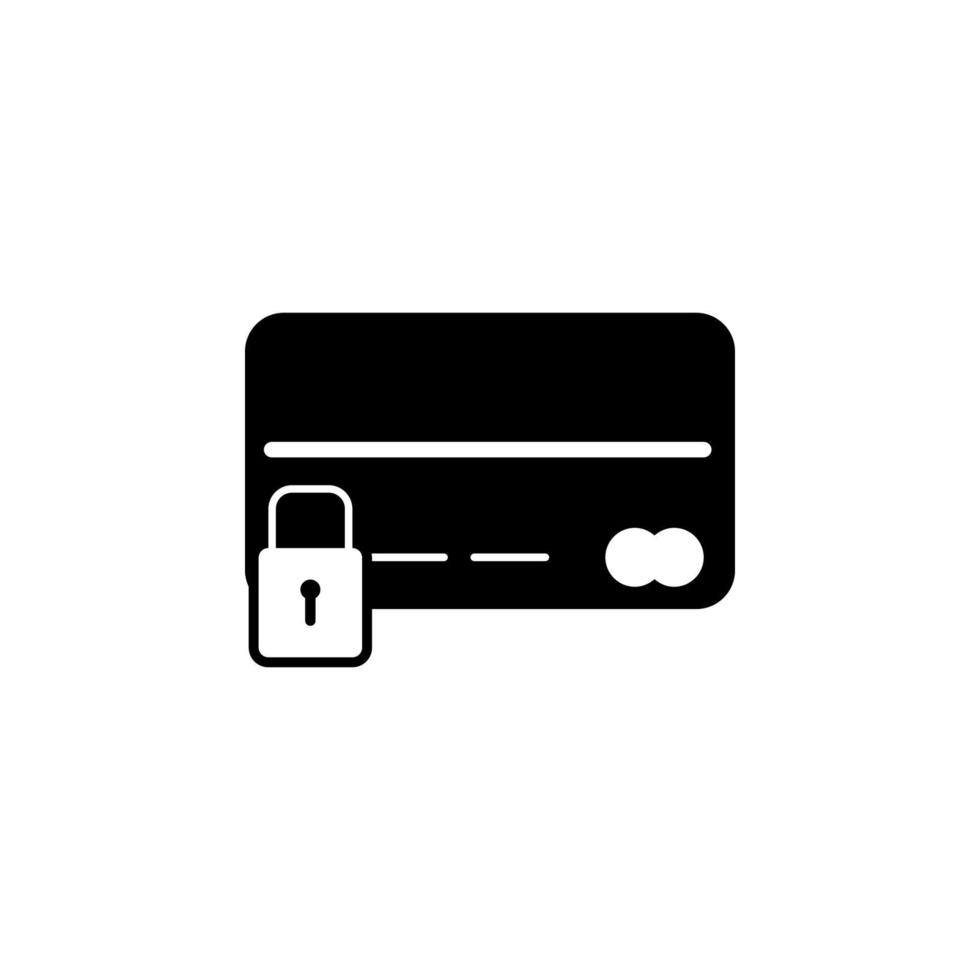 bank card lock vector icon illustration