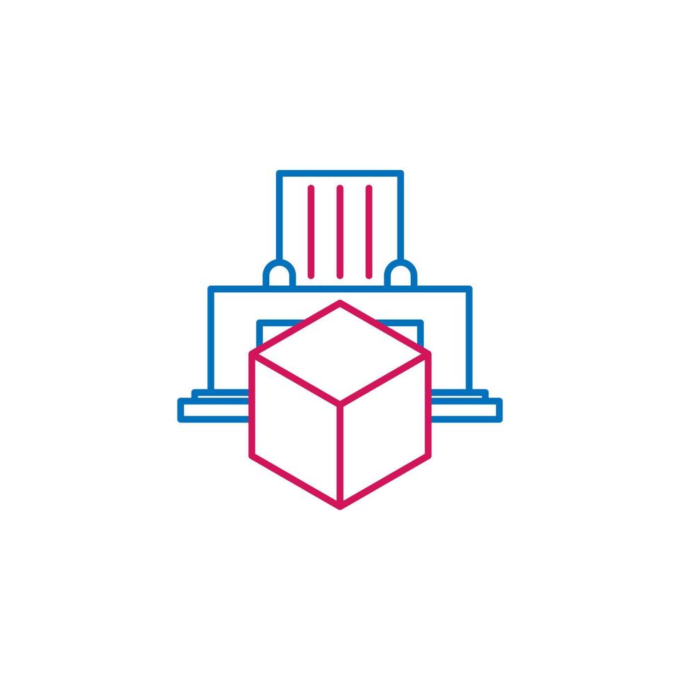 3D printing, 3d printer vector icon illustration