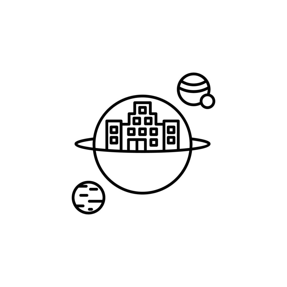 Space hotel vector icon illustration