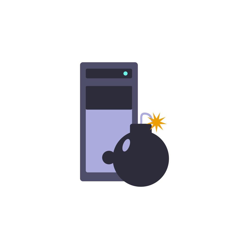 bomba en el computadora vector icono ilustración