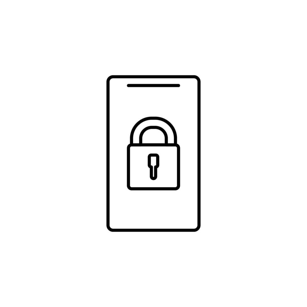 lock in a smart phone vector icon illustration