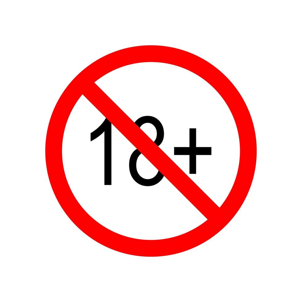 forbidden over 18 years age vector icon illustration