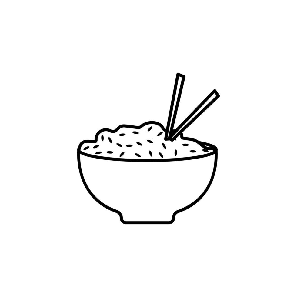 rice in a plate vector icon illustration