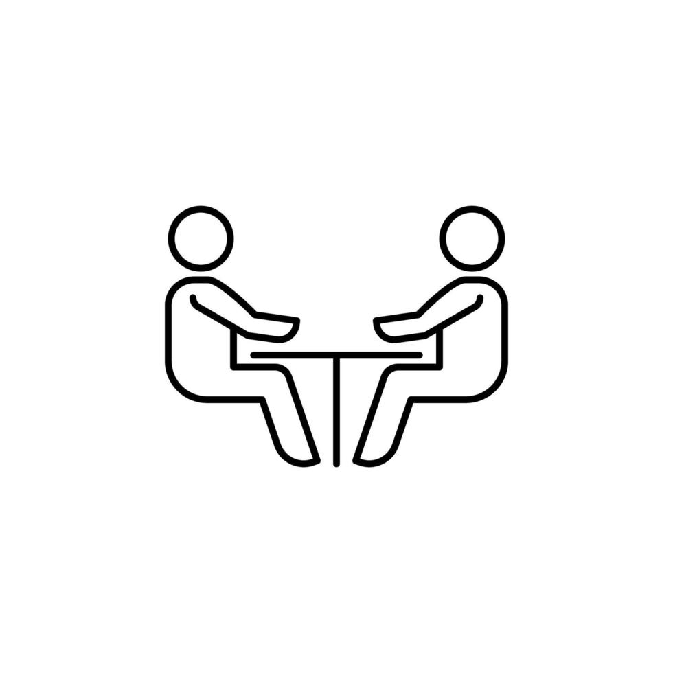 personal a el mesa línea vector icono ilustración