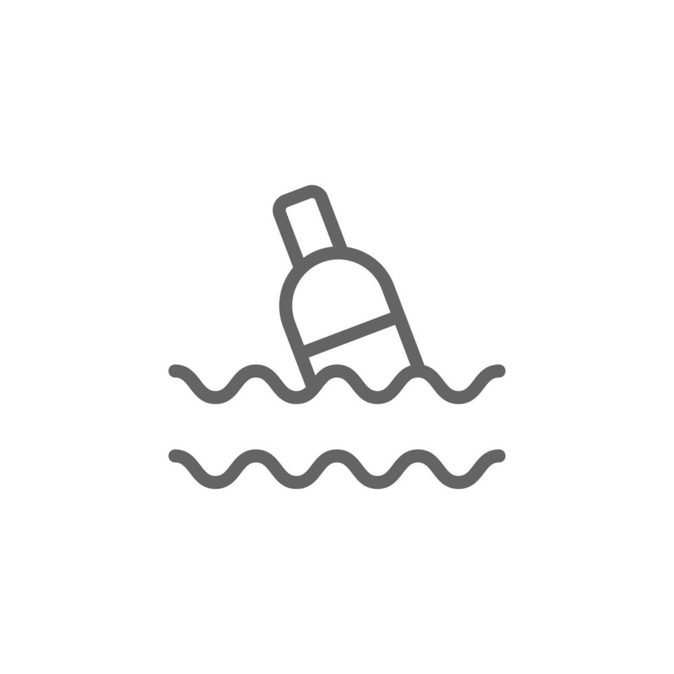 Pet, pollution line vector icon illustration