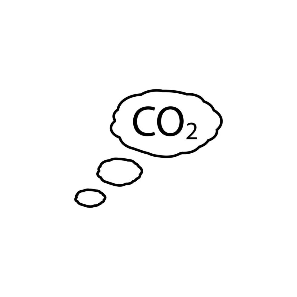 Carbon dioxide outline vector icon illustration