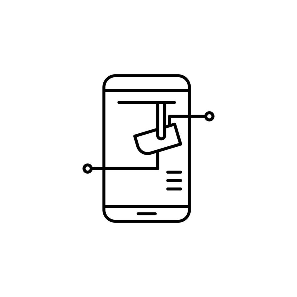 Smart monitoring cellphone vector icon illustration