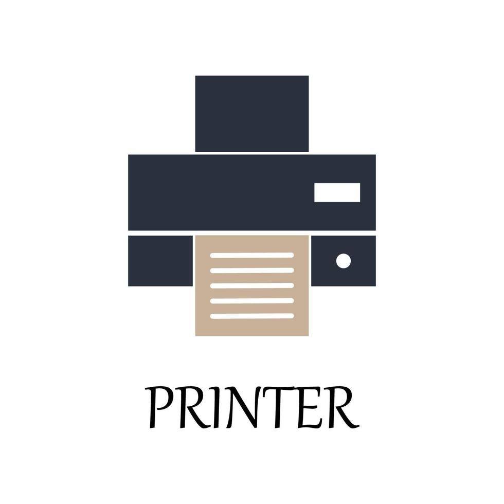 colored printer vector icon illustration