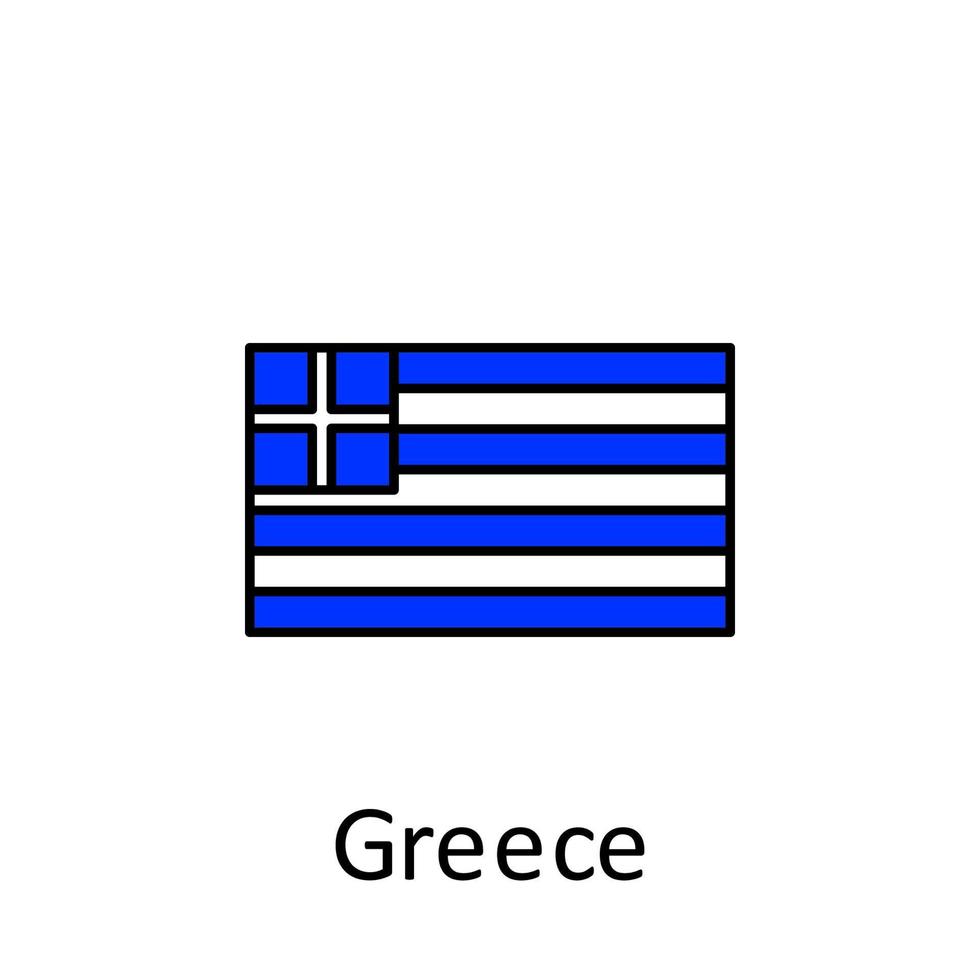 National flag of Greece in simple colors with name vector icon illustration