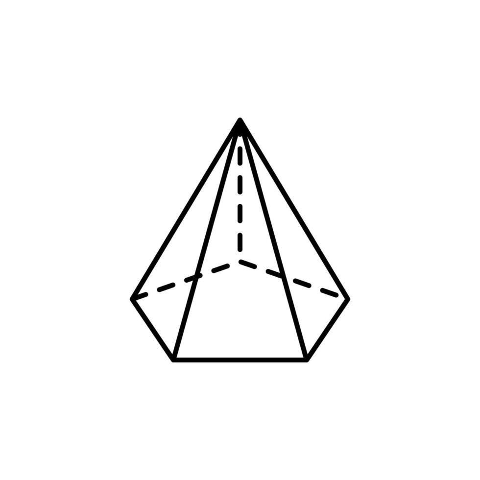 Geometric shapes, pentagonal pyramid vector icon illustration