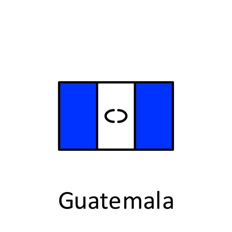 National flag of Guatemala in simple colors with name vector icon illustration