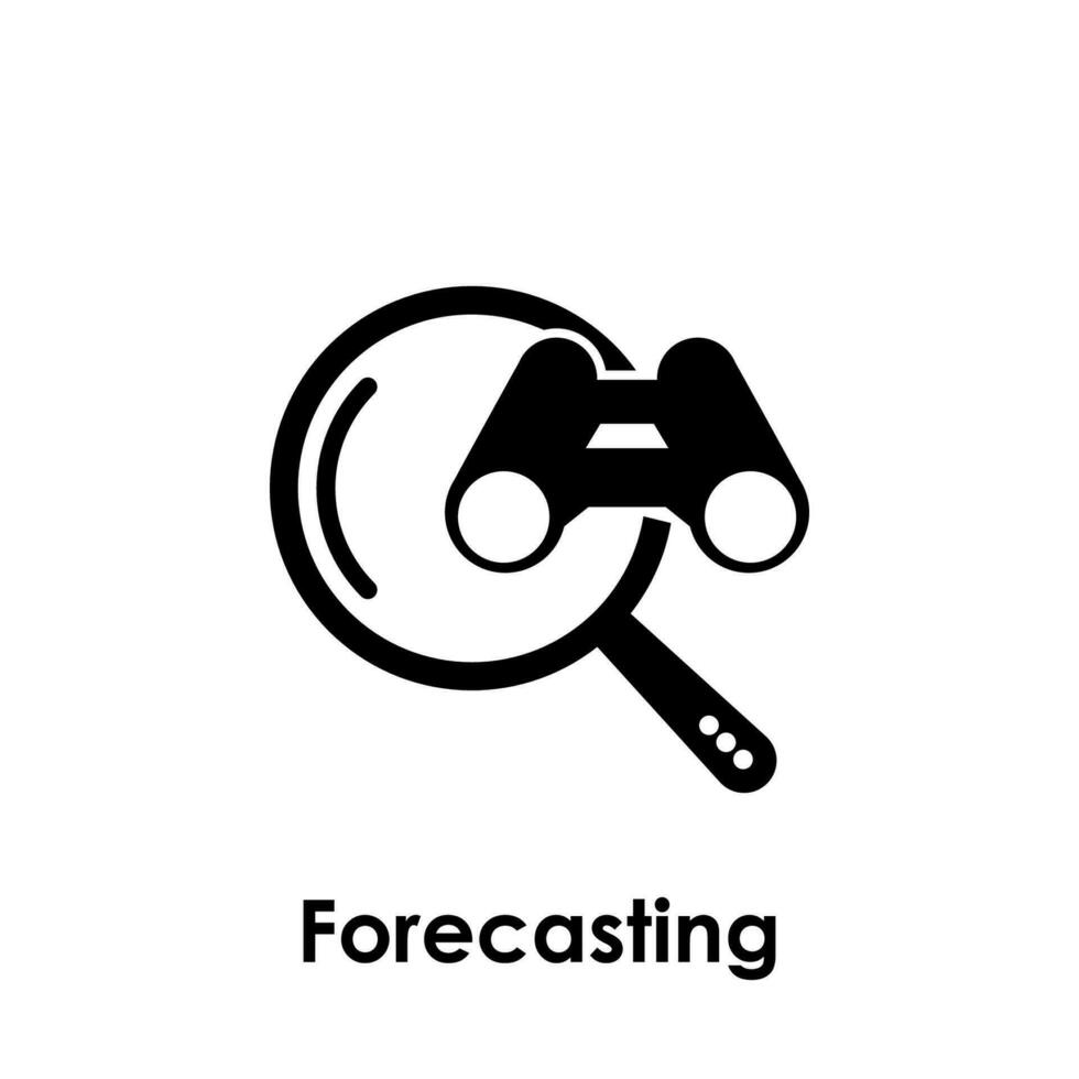 magnifier, binoculars, forecasting vector icon illustration