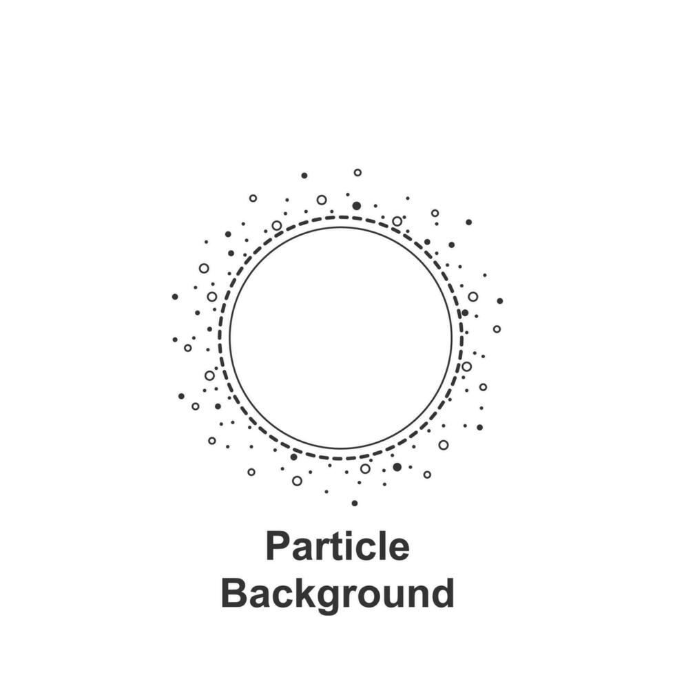 Particle round background, hand drawn in round vector icon illustration