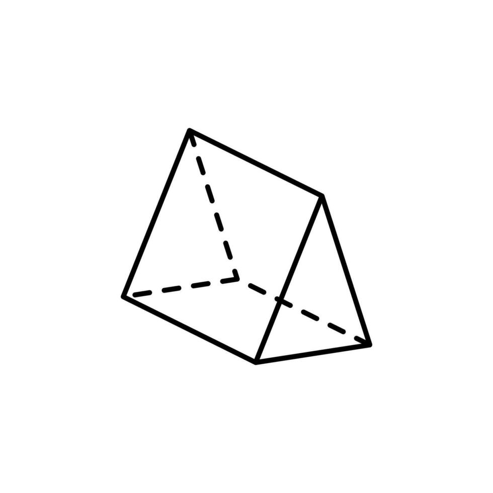 Geometric shapes, triangular prism vector icon illustration