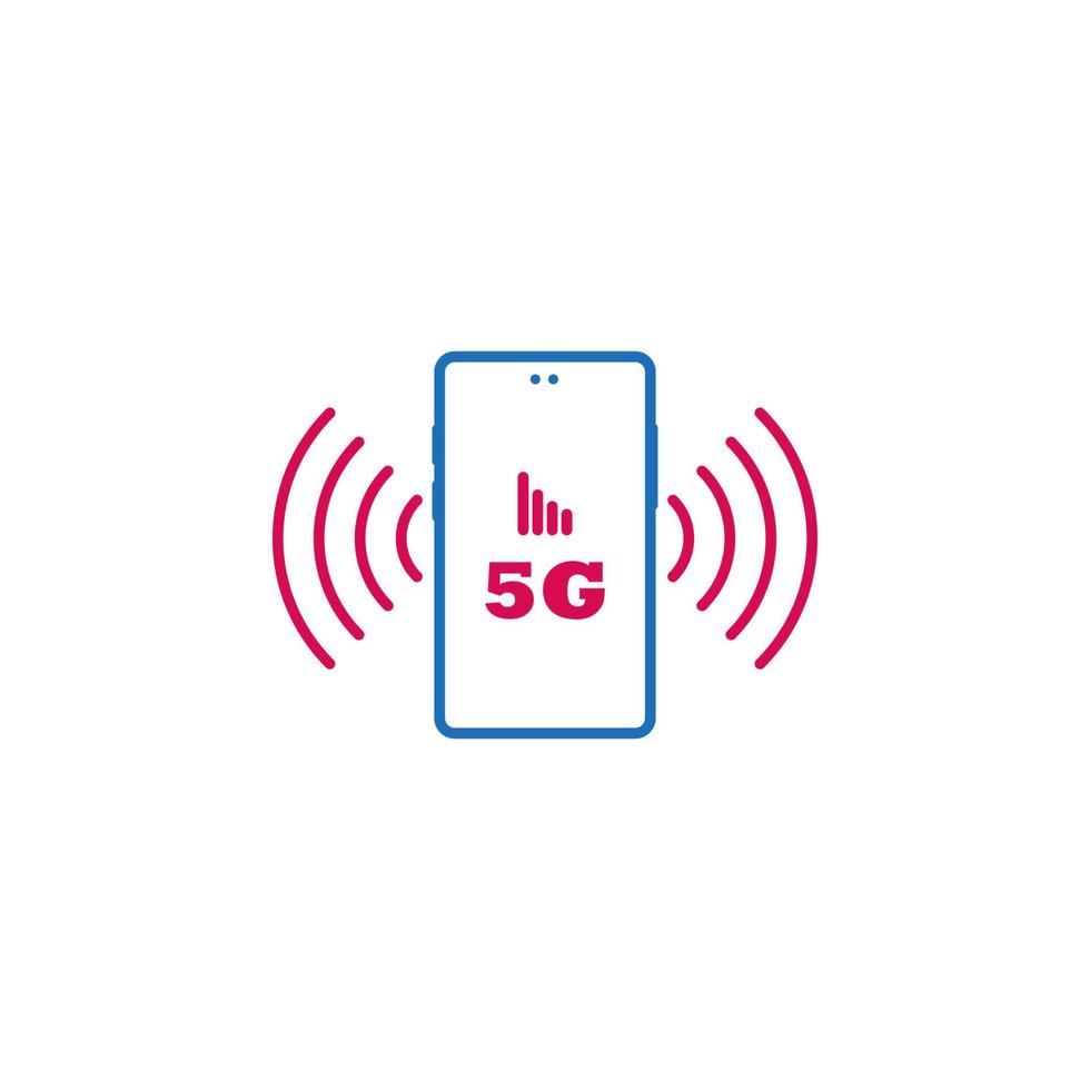 5G, connection, data, mobile vector icon illustration