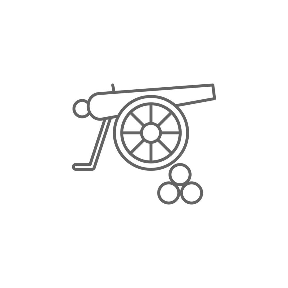Medieval, cannon vector icon illustration