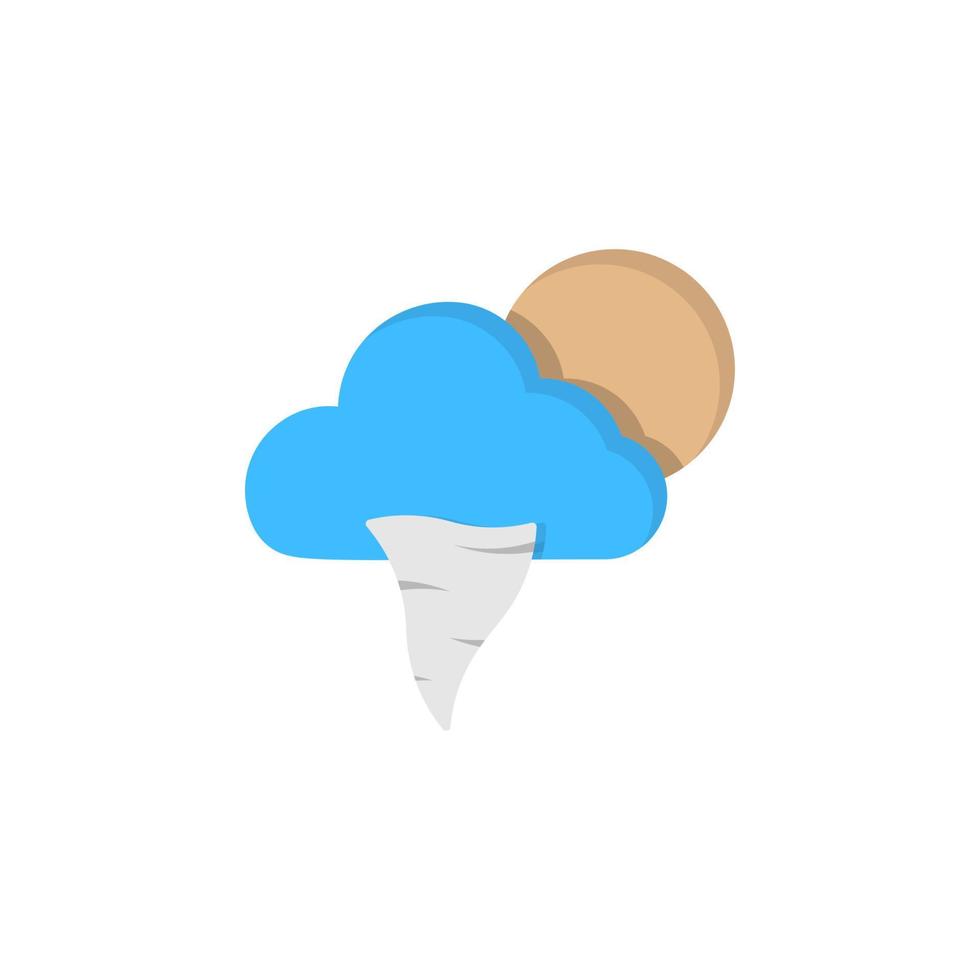 Cloud moon hurricane vector icon illustration