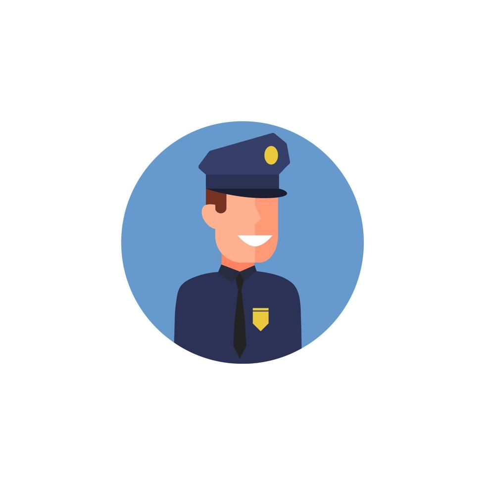 colored avatar of policeman vector icon illustration