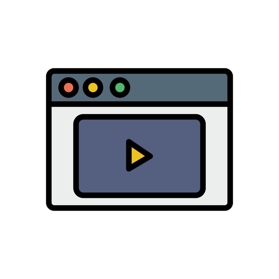 Browser, web site, video vector icon illustration