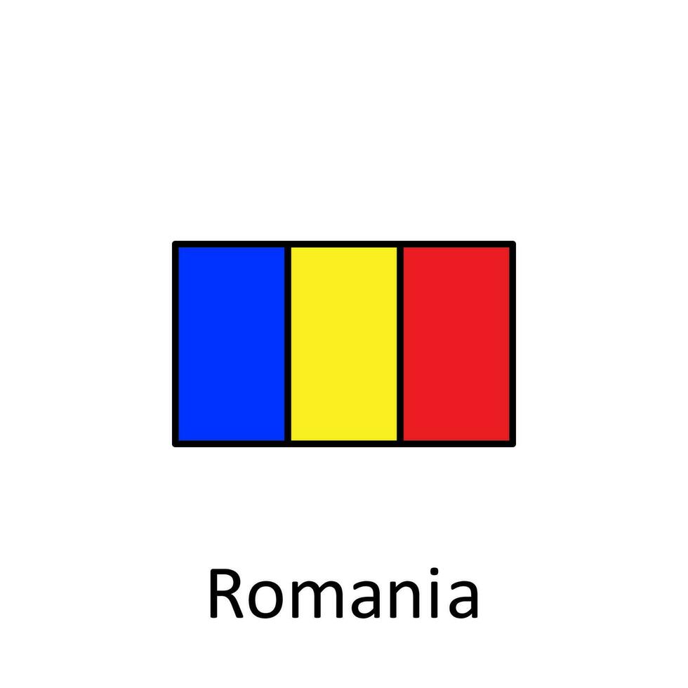 nacional bandera de Rumania en sencillo colores con nombre vector icono ilustración