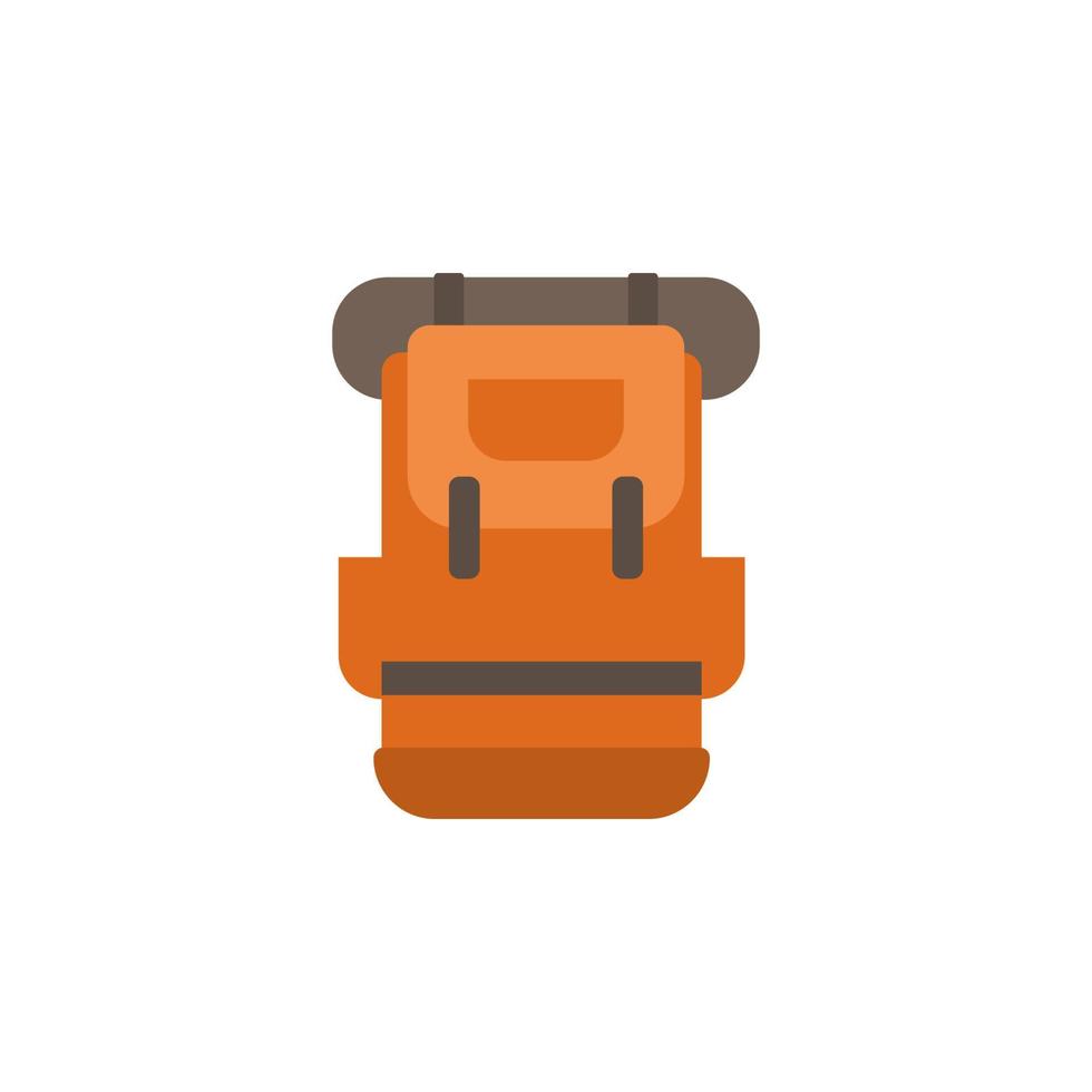 camping backpack colored vector icon illustration