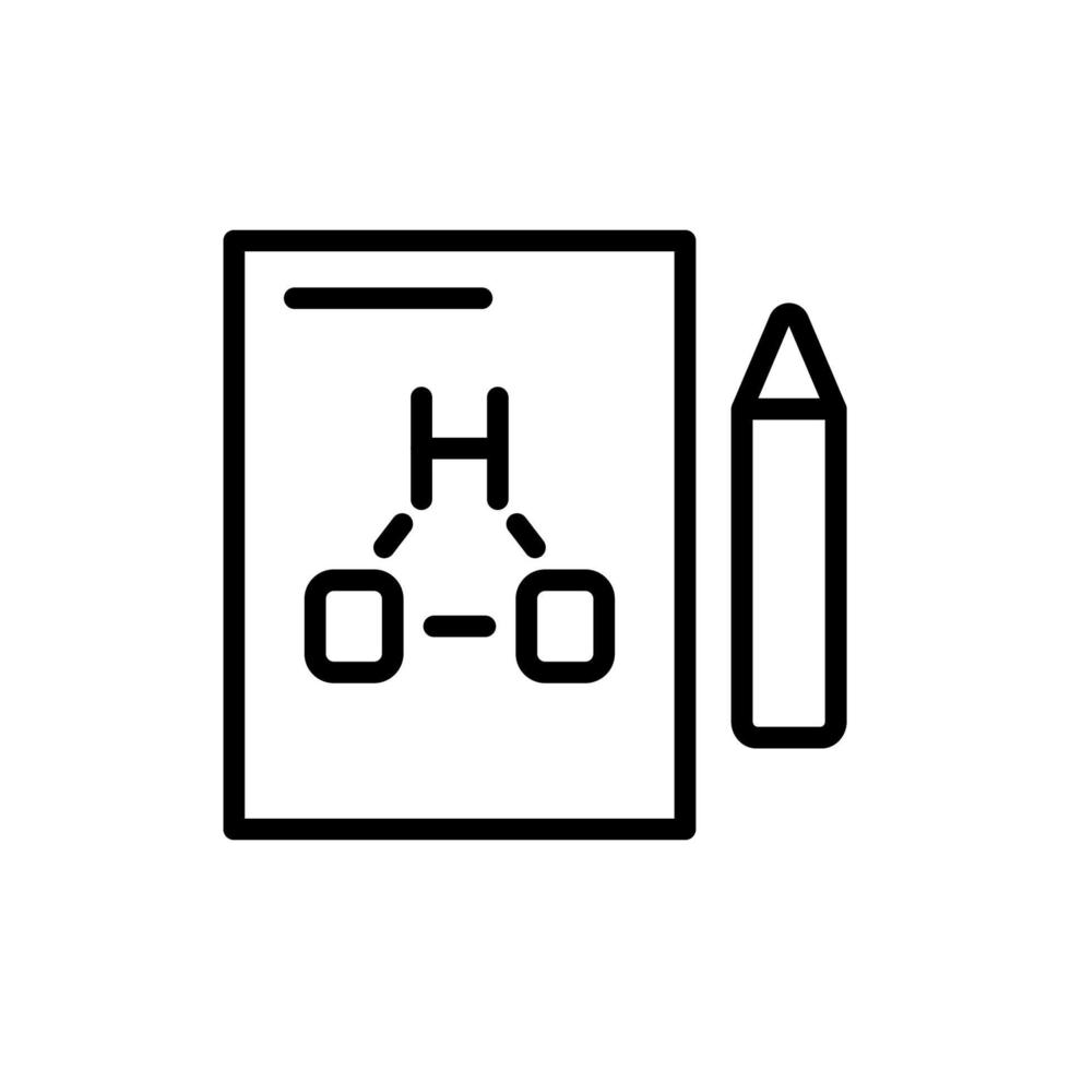 Paper, pencil, chemistry element vector icon illustration