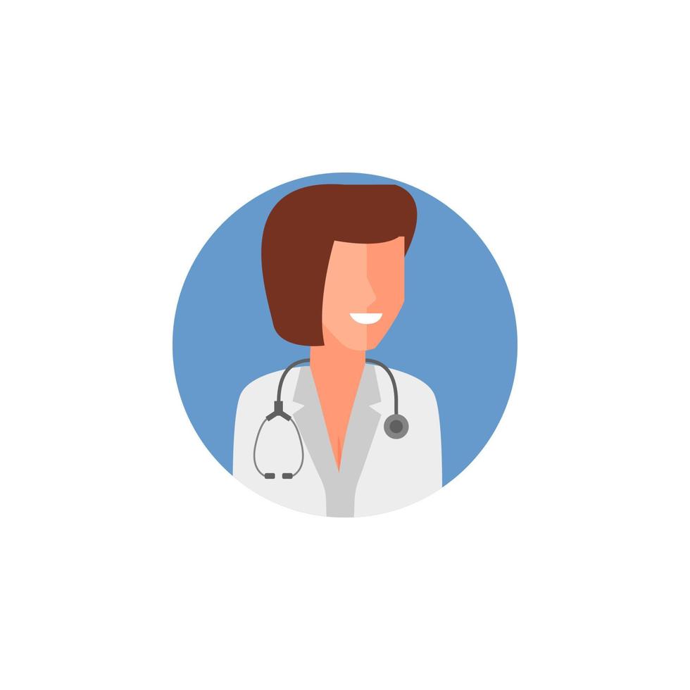 colored avatar of female doctor vector icon illustration