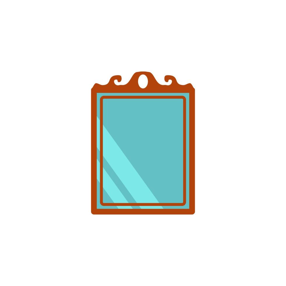 wall mirror flat vector icon illustration