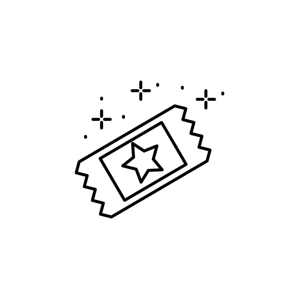 Fame star ticket vector icon illustration