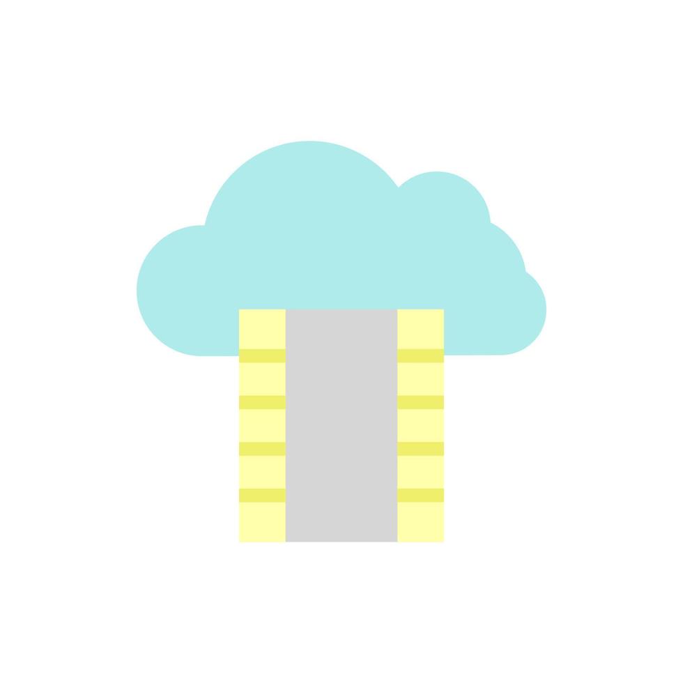 Cloud, film strip vector icon illustration