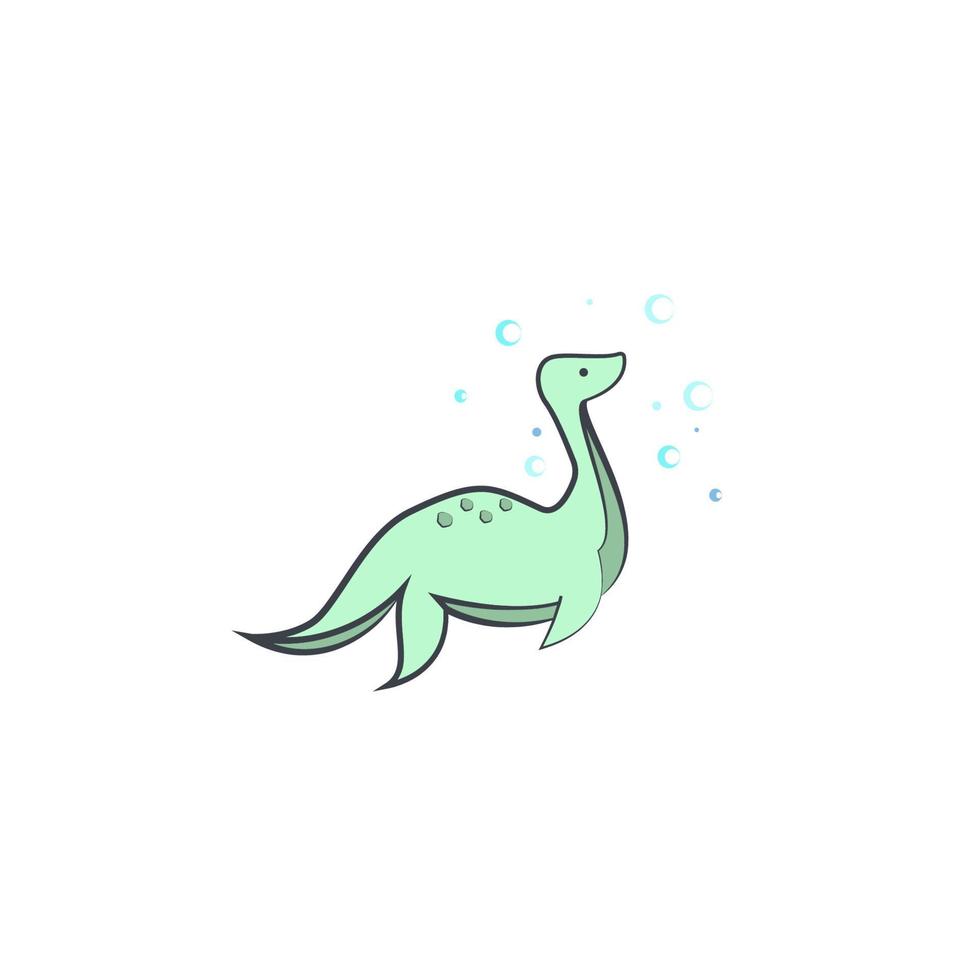 plesiosaur cartoon vector icon illustration