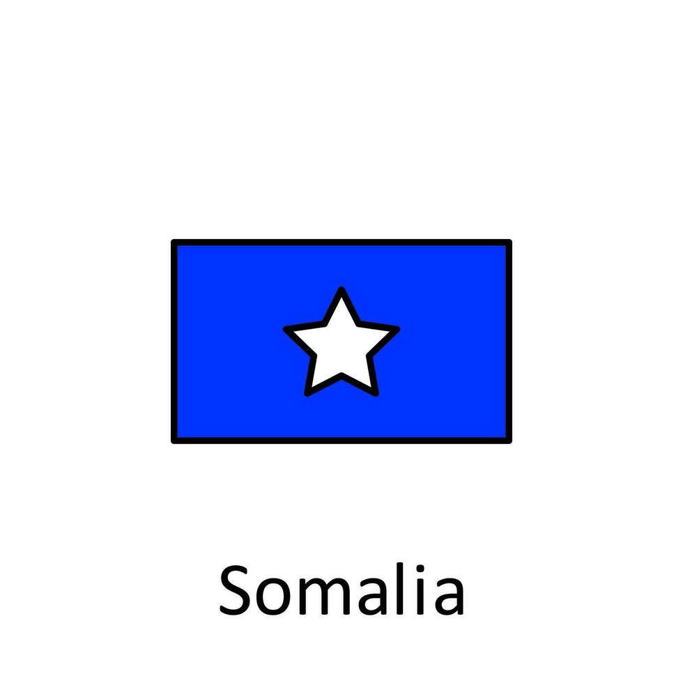 nacional bandera de Somalia en sencillo colores con nombre vector icono ilustración