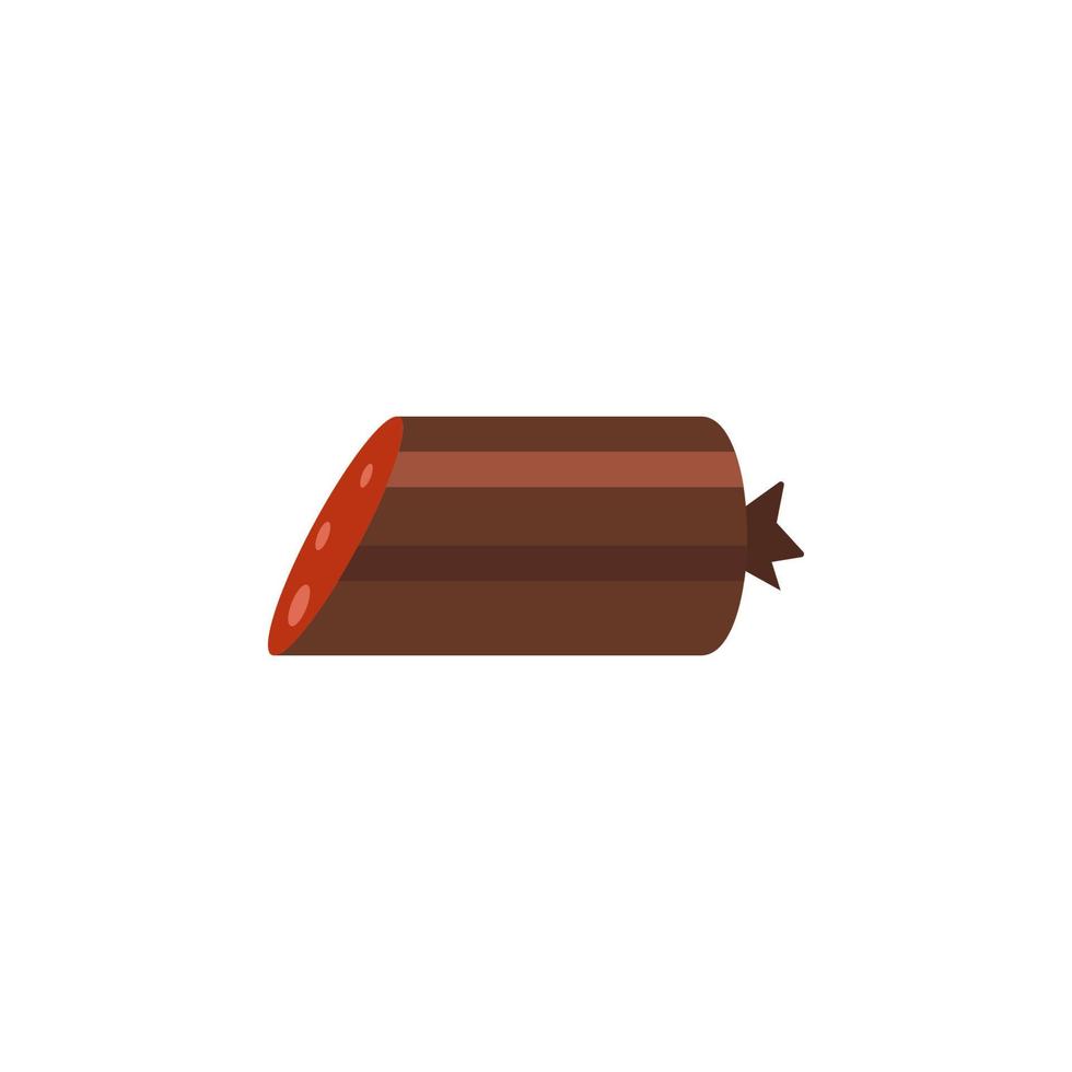 piece of sausage colored vector icon illustration