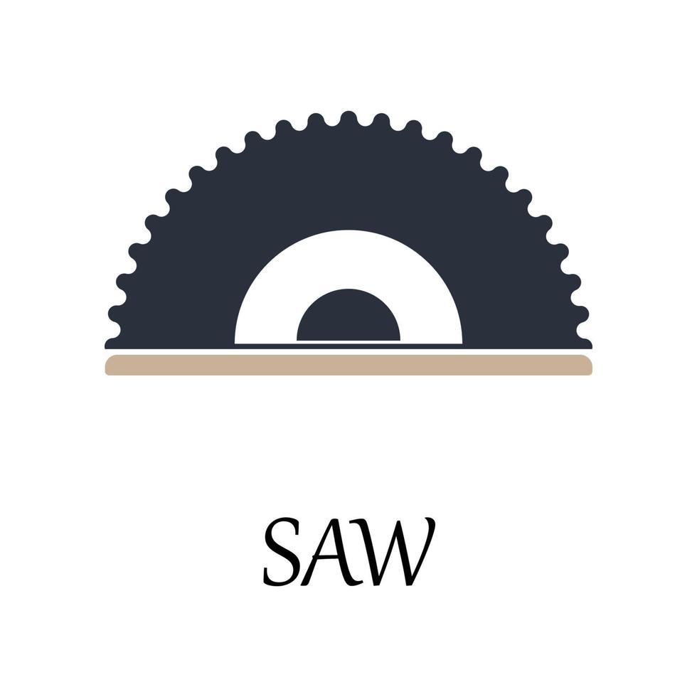colored wood saw vector icon illustration