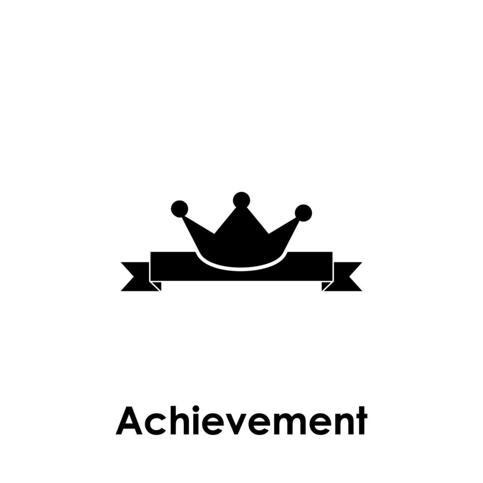 crown, tape, achievement vector icon illustration