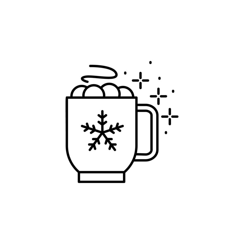 Cup cocoa marshmallows vector icon illustration