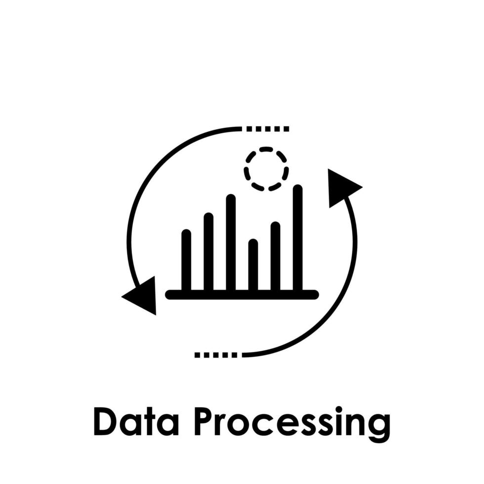 chart, arrow, data vector icon illustration