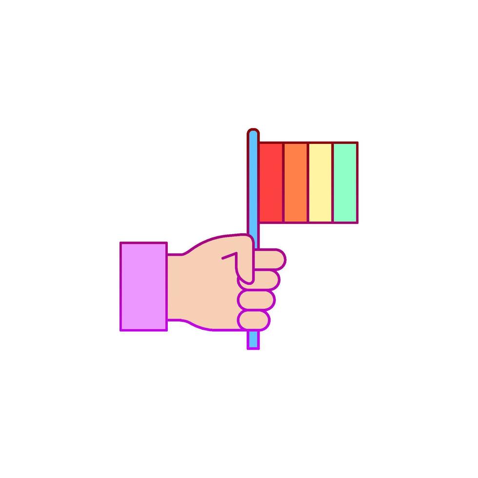 Flag, hand, pride day vector icon illustration