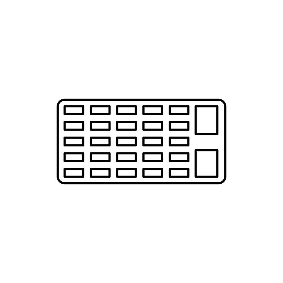 calculadora, teclado, banco vector icono ilustración