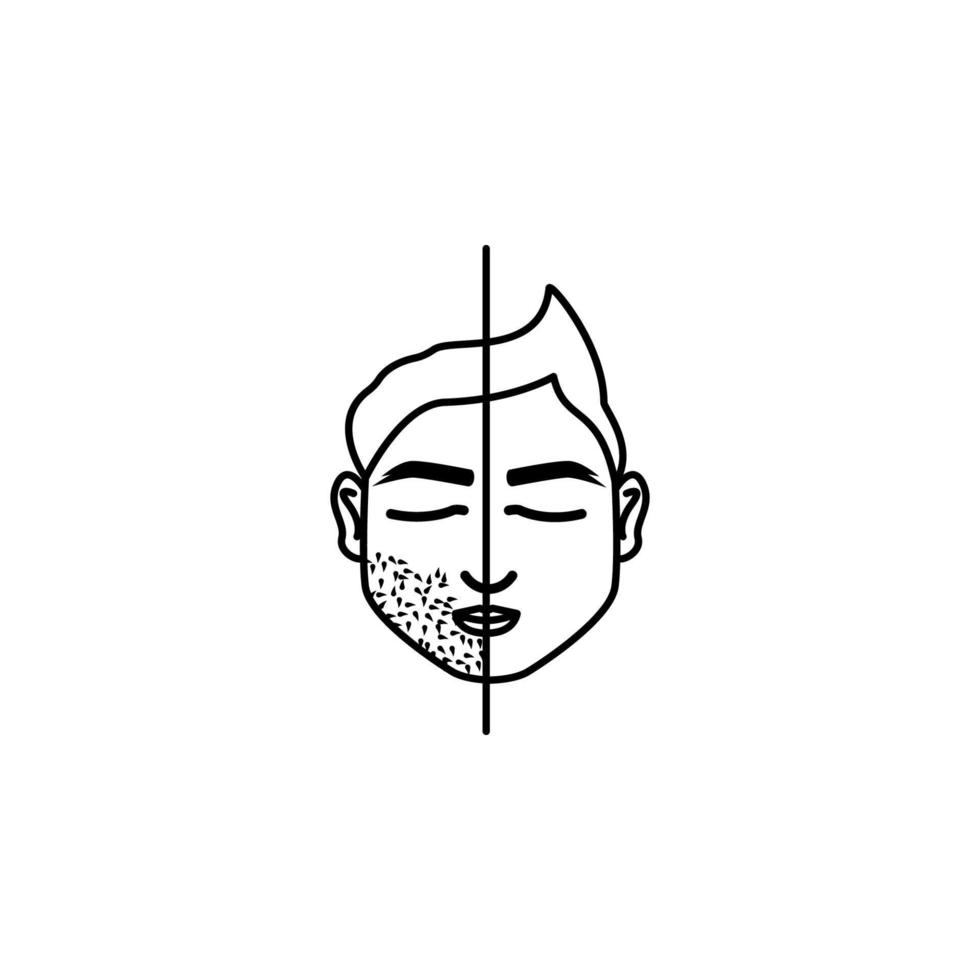 Man beard cutting vector icon illustration