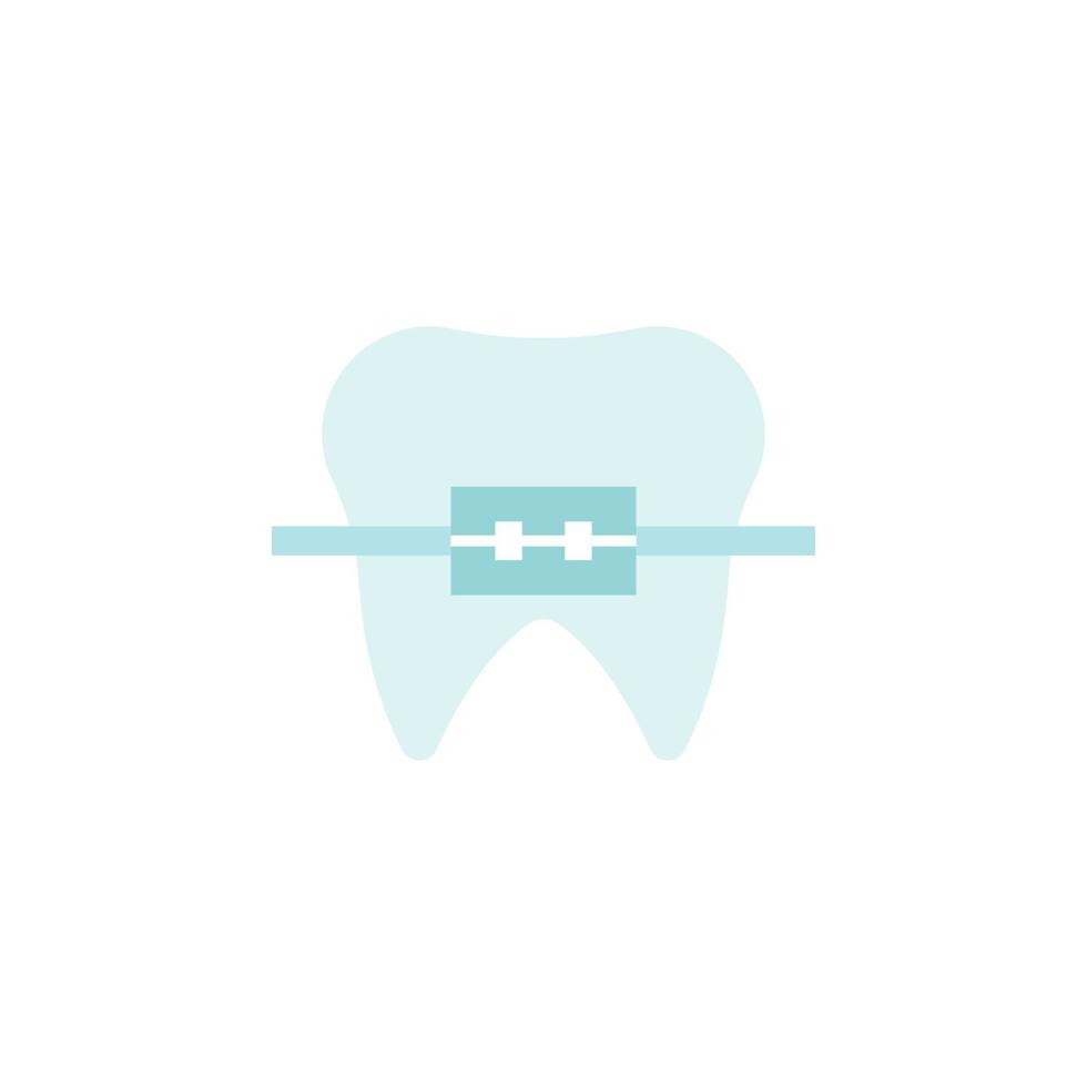 Dentistry, braces, dental, dentist, doctor hospital teeth color vector icon illustration