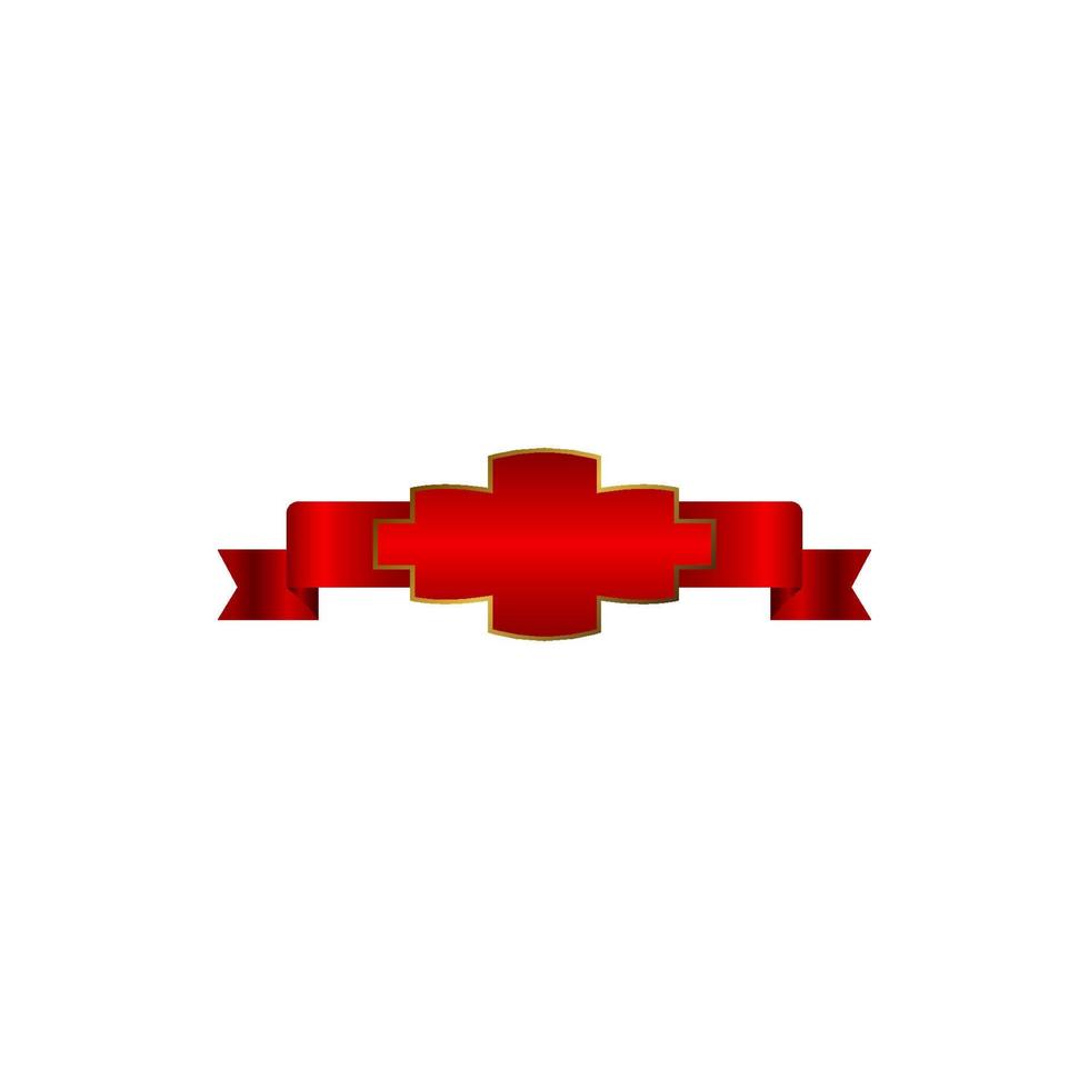 ribbons, red, sash vector icon illustration