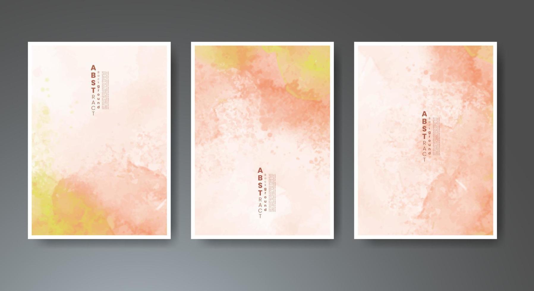 Set of creative hand painted abstract watercolor background. Design for your cover, date, postcard, banner, logo. vector