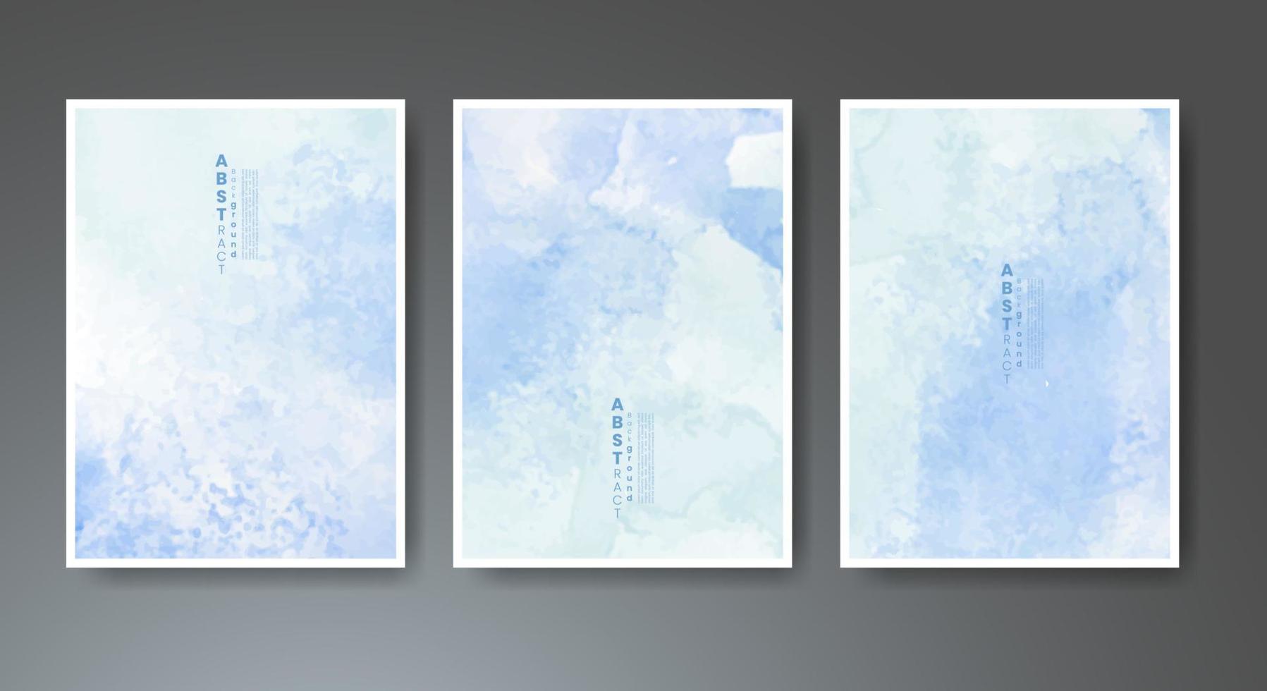 Set of creative hand painted abstract watercolor background. Design for your cover, date, postcard, banner, logo. vector