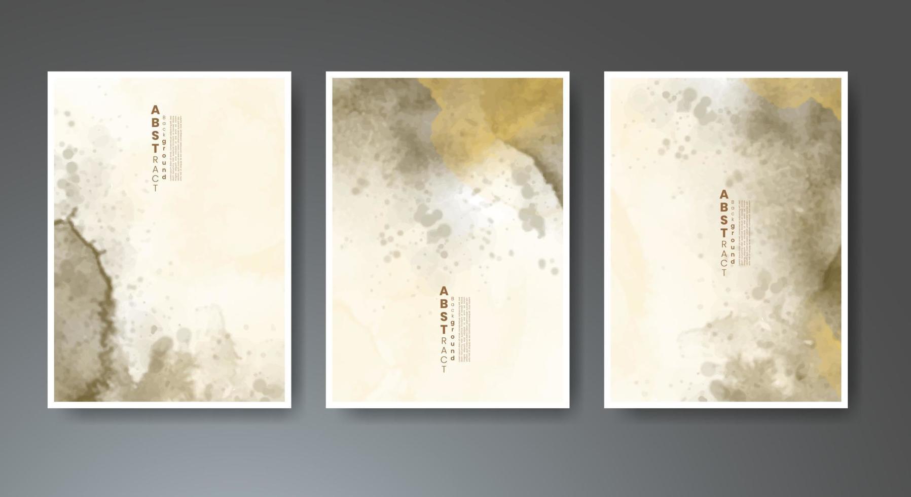 Set of creative hand painted abstract watercolor background. Design for your cover, date, postcard, banner, logo. vector