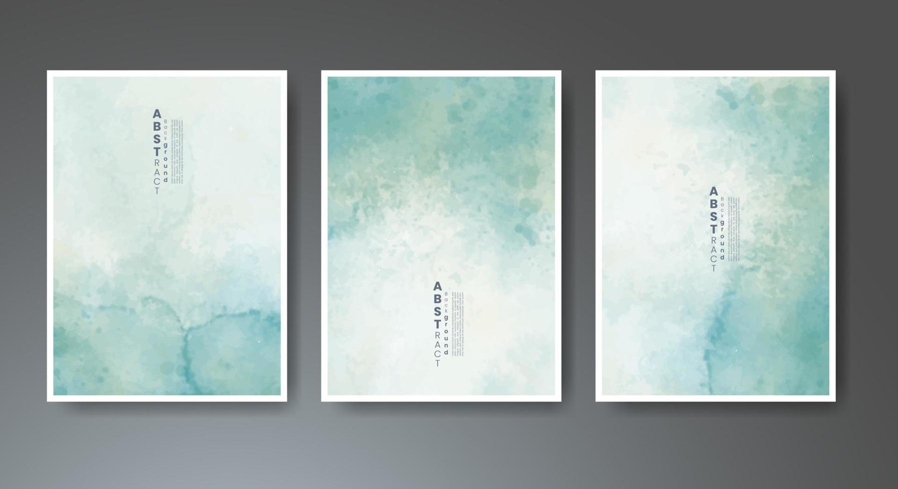 Set of creative hand painted abstract watercolor background. Design for your cover, date, postcard, banner, logo. vector